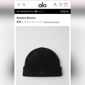 ALO Yoga Black Ribbed Beanie